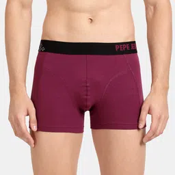 Pepe Jeans Men Magenta Purple Solid Comfort Fit Mid-Rise No-Marks Stretchable Trunk OPT03-picture-18