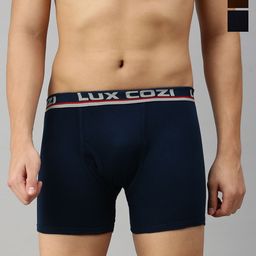 Lux Cozi Pack Of 3 Assorted Pure Cotton Trunks -COZI_BIGSHOT_LONGS_PLAIN_AST2_3PC-picture-56