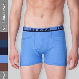 LUX VENUS Men Pack Of 6 Assorted Pure Cotton Trunks-26
