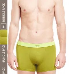 BODYX Men Pack Of 2 Mid-Rise Pure Cotton Trunks BX07T-Wood-Wine-2PCS-XL-56