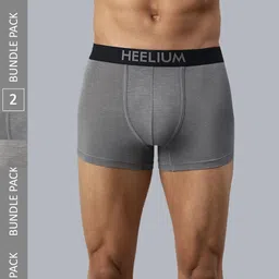 Heelium  Pack Of 2 Solid Cotton Trunks VANumber:P2-TRUNK-GRE-S-picture-34