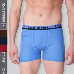 LUX VENUS Pack Of 4 Assorted Pure Cotton Trunks-picture-32