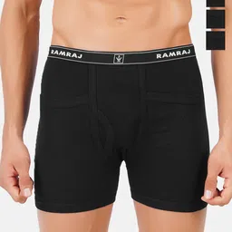 Ramraj Pack Of 4 Mid Rise Soft & Breathable Trunks TARGETPCTBLKT4P-0