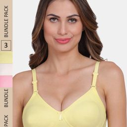 Amour Secret Pack of 3 Non Padded Non-Wired All Day Comfort Everyday Bra B404_Pnk_Skn_Ylw-picture-52