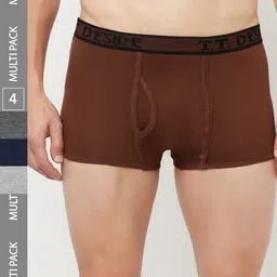 T.T. Pack Of 4 Desire Logo Printed Pure Cotton Trunks-57