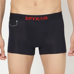 UnderJeans by Spykar Men Navy Blue & Red Solid Mid Rise Trunks-picture-43