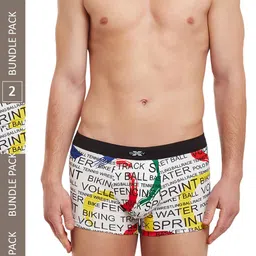 BODYX Pack Of 2 Printed Antimicrobial Trunks BX06T-White-PRT-2PCS-S-picture-51
