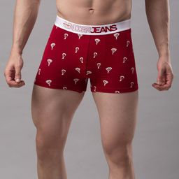 UnderJeans by Spykar Men Maroon & White Printed Trunk UJNPTS030Maroon-picture-55