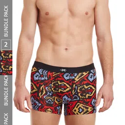 BODYX Pack Of 2 Mid-Rise Cotton Trunks BX06T-Multi-PRT-2PCS-S-picture-30