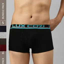 Lux Cozi Men Pack Of 5 Outer Elastic Short Length Trunks-picture-48