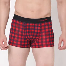 UnderJeans by Spykar Men Red & Blue Checked Cotton Blend Trunk UJNPTS036BLUECHECK-picture-20