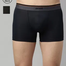 pivot Men Pack of 2 Assorted Solid Mid Rise Trunks-11