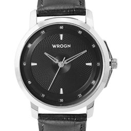 WROGN Men Brass Dial & Black Straps Analogue Watch WR-6601-Black-89