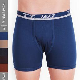 T.T. Men Pack Of 5 Jazz Pure Cotton Trunks JAZ_FL_TE_P5_MIX2_95-picture-19