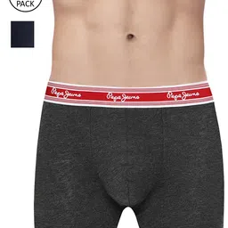 Pepe Jeans Men Charcoal Grey & Navy Blue Pack Of 2 Solid Trunk 8904311320265-picture-19