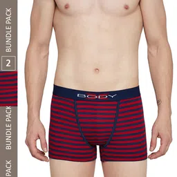 BODYX Pack Of 2 Striped Pure Combed Cotton TrunksBX03T-NVY-2-S-image-8
