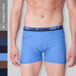 LUX VENUS Men Pack Of 8 Mid-Rise Assorted Pure Cotton Trunks VENUS_PKT_DRW_AST_105_8PC-picture-26