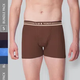 LUX VENUS Men Pack Of 5 Assorted Pure Cotton Trunks VENUS_FCD_DRW_AST_75_5PC-picture-35