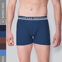 LUX VENUS Men Pack Of 7 Mid-Rise Assorted Pure Cotton Trunks-picture-15