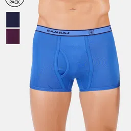 Ramraj Men Pack of 3 Assorted Cotton Vintrack Trunks-picture-27