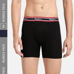 Pepe Jeans Men Pack Of 2 Mid-Rise Cotton Trunks-picture-11