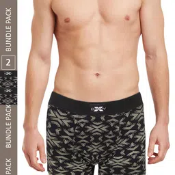BODYX Men Pack Of 2 Mid-Rise Antimicrobial Micro Modal Trunks BX06T-Black-2PCS-XL-18