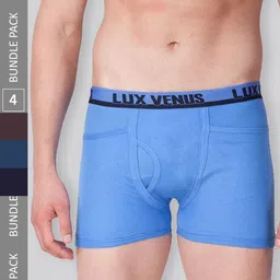 LUX VENUS Men Pack Of 4 Assorted Pure Cotton Trunks-picture-27