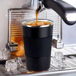 UniKart Black Stainless Steel Matte Coffee Tumbler 380 ml-image-5