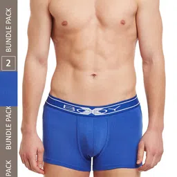 BODYX Pack Of 2 IntelliSoft Stretchable Pure Cotton Trunks BX10T-Dazzling-Blue-2PCS-S-picture-47