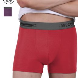 FREECULTR Men Pack Of 2 Solid Trunks FC-POP-T-TV-RED-02-52