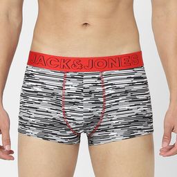 Jack & Jones Men Black & White Printed Cotton Trunks 116800001-image-30