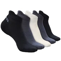 Heelium Men Pack of 5 Odour-Free Breathable Anti-bacterial Bamboo Ankle Length Socks-image-40