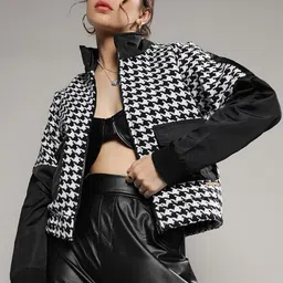 Campus Sutra Self Design Windcheater Open Front Jacket-35