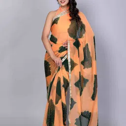 VL SAREES Embellished Beads and Stones Pure Chiffon Bandhani Saree-image-70