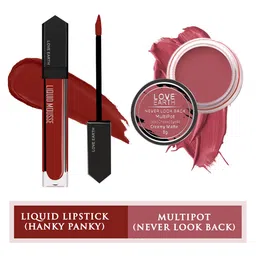 LOVE EARTH Set of Liquid Mousse Matte Lipstick 6 ml + Never Look Back Multipot 8 g-18