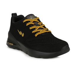 Campus Kids Black & Yellow Mesh Running Shoes-image-29