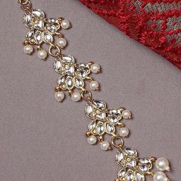 OOMPH Gold-Plated Kundan Studded & Pearl Beaded Head Jewellery-37