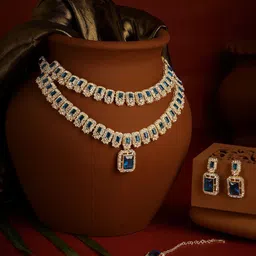 Ami Gold-Plated Austrian Diamonds-Studded Jewellery Set-image-22