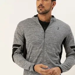 Campus Sutra Men Grey Solid Windcheater Parka Jacket-34
