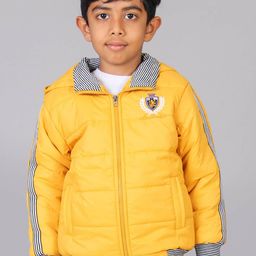 Toonyport Boys Yellow White Padded Jacket with Patchwork-picture-41
