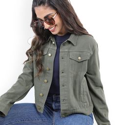 KETCH Washed Spread Collar Cotton Denim Jacket-image-62