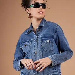 SASSAFRAS Blue Washed Spread Collar Denim Jacket-picture-47