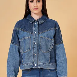 SF JEANS by Pantaloons Spread Collar Denim Jacket-image-67