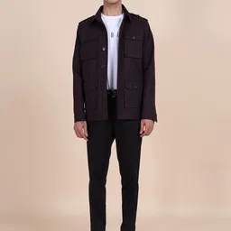 RR Blue Men Tailored Jacket with Patchwork-picture-8