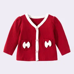StyleCast Girls Red Striped Shawl Collar Long Sleeves Insulator Cotton Tailored Jacket-image-37