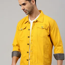 VOXATI Men Crop Denim Jacket with Patchwork-22