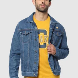 Celio Men Blue Cartoon Regular Jacket-46
