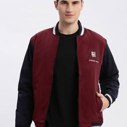 SHOWOFF Colourblocked Mandarin Collar Rapid-Dry Windcheater Bomber Jacket-image-94