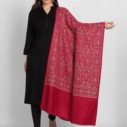 Zamour Women Pink Woven Design Shawl-51