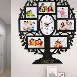 Attractionz Black & White Textured Acrylic Oval Contemporary Wall Clock-25